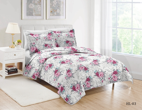 floral print quilted coverlet