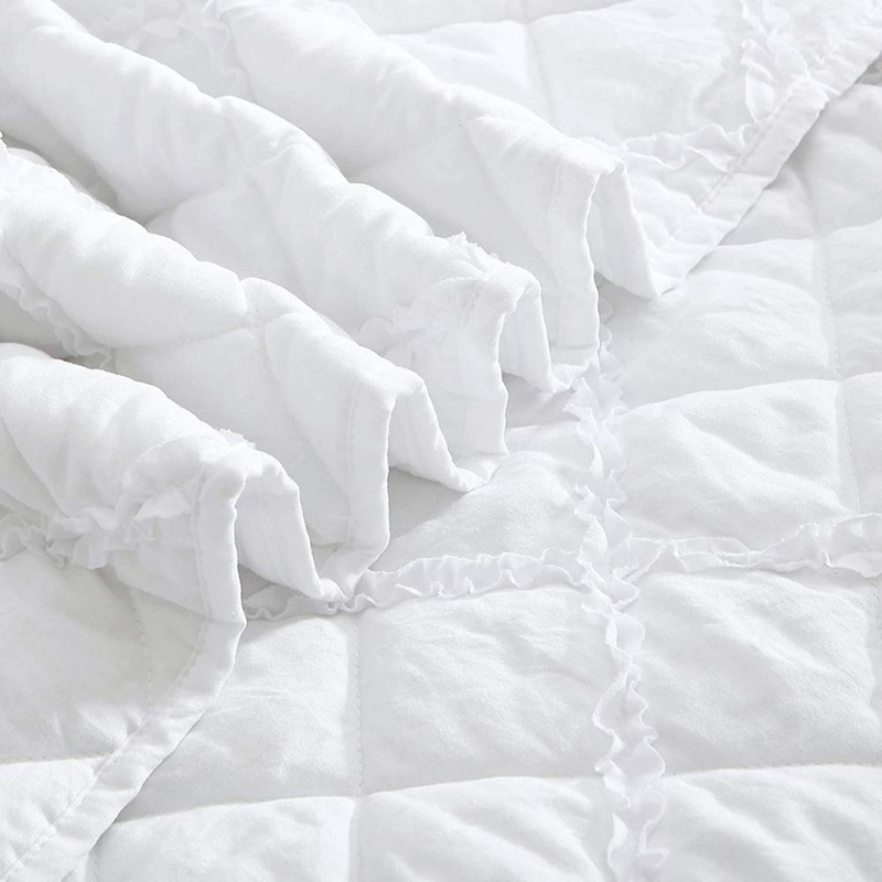 pure white garment washed quilt set