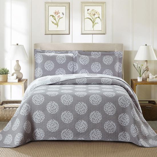 Circle pattern yarn dye weaved Jacquard bedpsread cover let